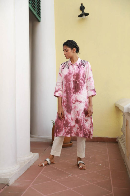 Tye & Dye Kurta Set - Lilac