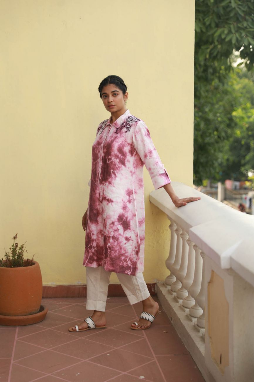 Tye & Dye Kurta Set - Lilac