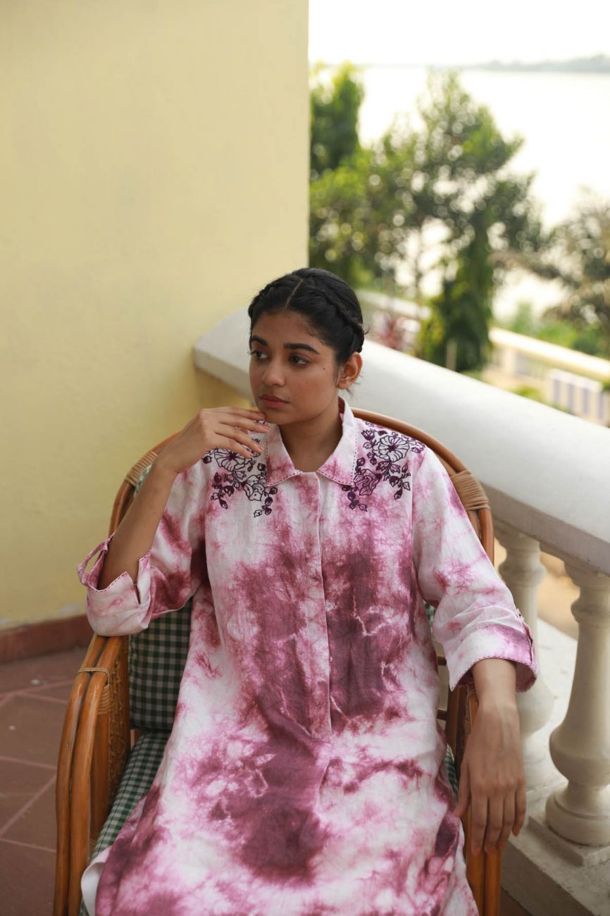 Tye & Dye Kurta Set - Lilac