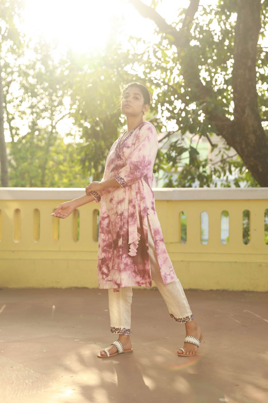 Tye & Dye Angrakha Kurta Set