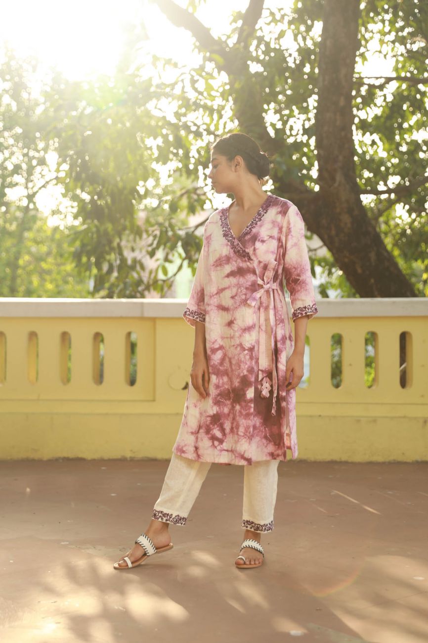 Tye & Dye Angrakha Kurta Set